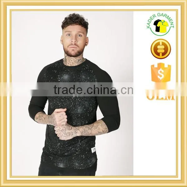 New Design Printing t Shirt 3/4 Raglan Sleeves T-shirts Oem Clothing Men photo-3