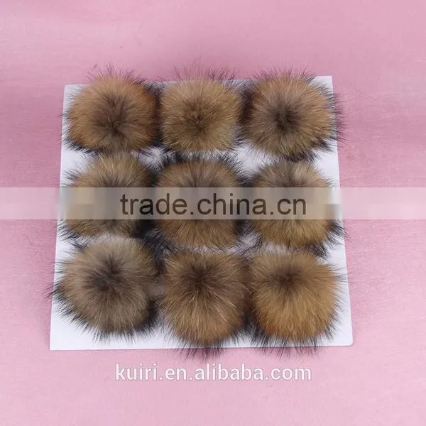 10-15cm Raccoon Fur Ball for Women's Beanies Fur Pompoms For Hat And Cap Bag Charm Accessories photo-3