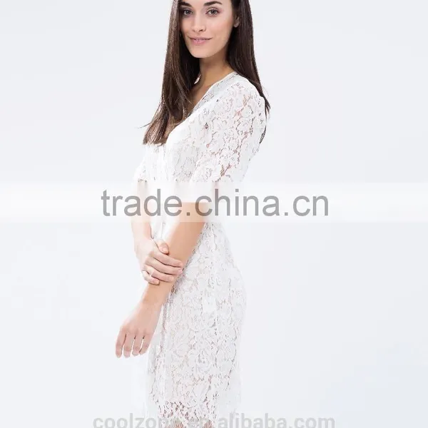 Regular Fit Adjustable Straps Wrap Front Lace Robe Fashion Sleeping Robe for Women 2016 photo-2