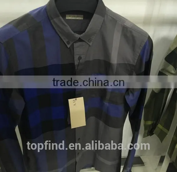 100% Cotton Big Check Round Bottom Men Casual Check Shirt With Buttom Down Collar photo-4