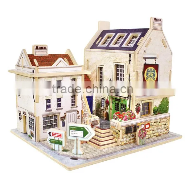 DIY Wood Assembling Toys Wooden Model Of Three-dimensional 3D Puzzle Educational Toys for Children Castle Model Jigsaw Puzzle photo-5