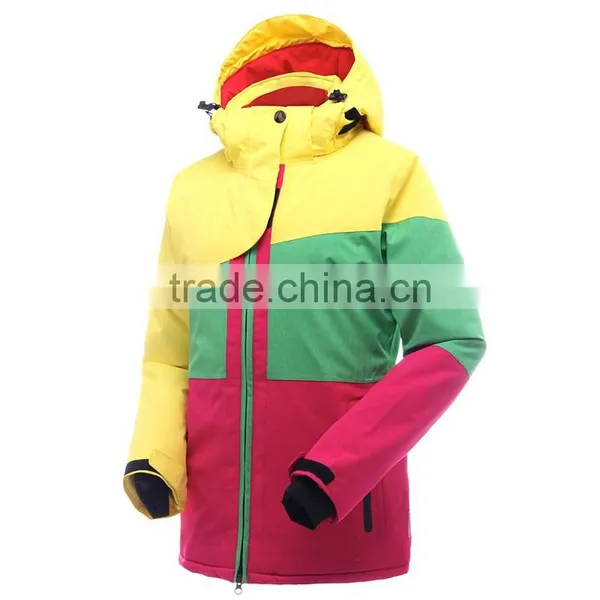 Orange Women Waterproof Quilted European Ski Jacket Wholesale photo-2