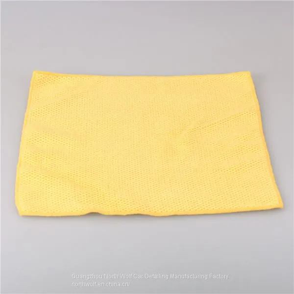 Car Wash Microfiber Towel 30cm*30cm Yellow Color photo-3