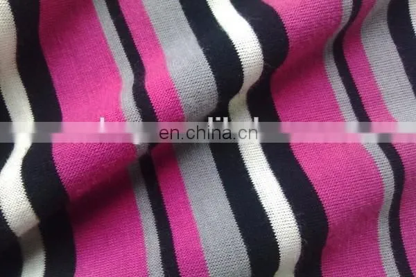 Winfar Textile Single Jersey Ring Spun Yarn Dyed Stripe 30S Viscose Jersey Fabric photo-4