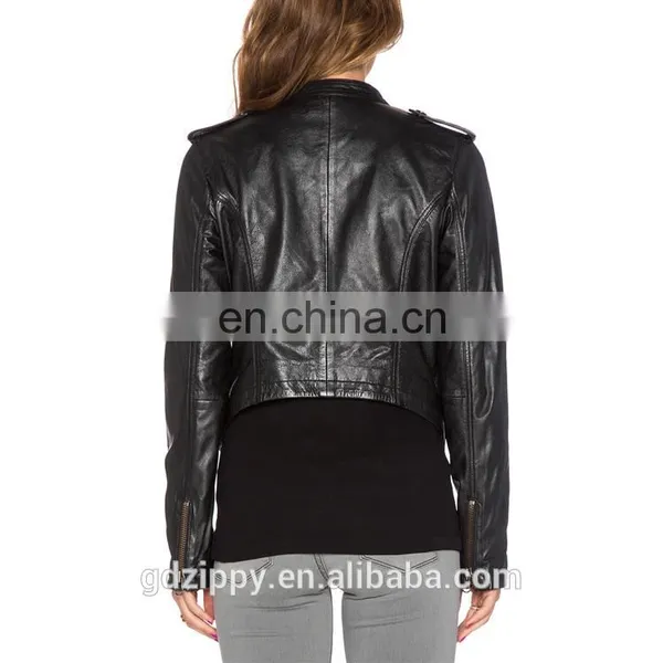 New Fashion Wholesale Custom Women Leather Jacket photo-3