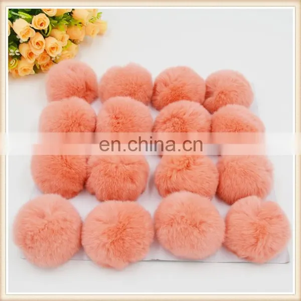 Hot Selling in Europe Fluffy Fashion Cute Ball Genuine Rabbit Fur Pompoms photo-2