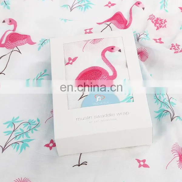 Newborn Infant Baby Security Blanket Wrap 2017 Fashion Cheap Cotton Flamingo Muslin Baby Swaddle Blankets photo-2