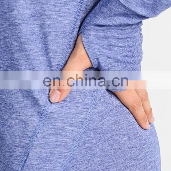 Pofessional Blank Design Women Long Sleeve Fitness Shirts Gym Custom Logo in Bulk With Thumb Cuffs photo-6