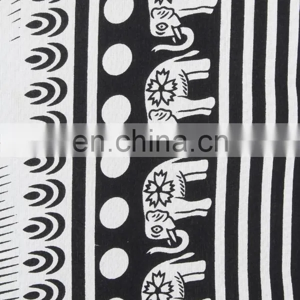 Indian Elephant Mandala Cotton Handmade Tapestry, Hippy Wall Hanging, Indian Bohemian Tapestry, Gypsy Bed Cover, Queen Bed Sheet photo-2