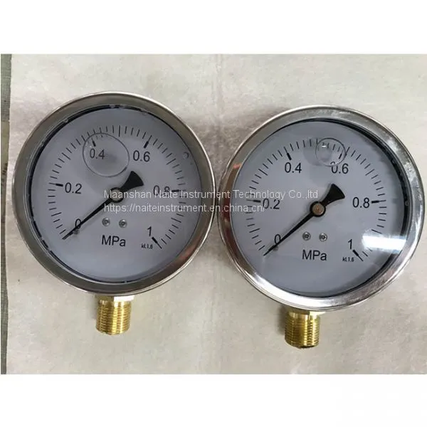 100mm 1Mpa Big Dial Bottom Connection Stainless Steel Hydraulic Pressure Gauge photo-2