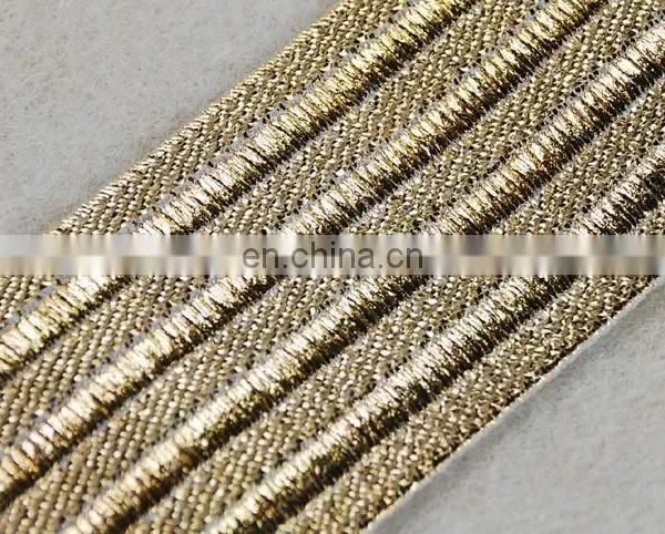 Hot Sale Lurex Elastic Tape Elastic Band With Gold Thread for Clothes photo-2