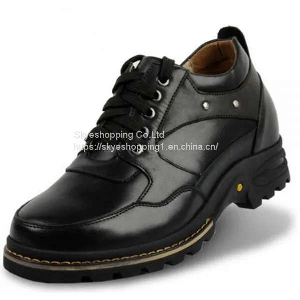 Casual Men Height Increasing 9 CM Elevator Leather Shoes