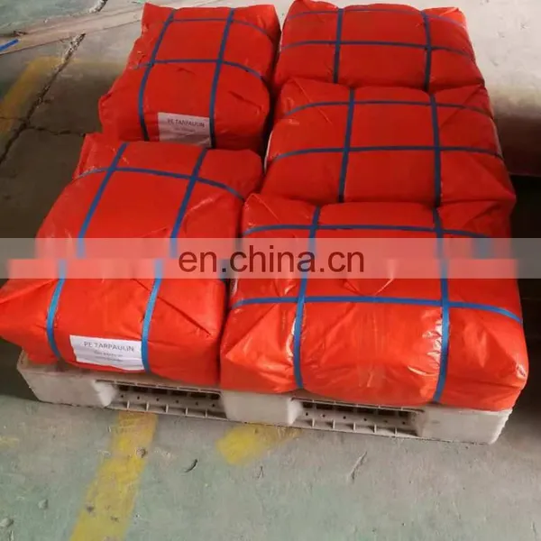 Double Red Waterproof Woven Tarpaulin Fabric PE Plastic Tarpaulin Sheet photo-4