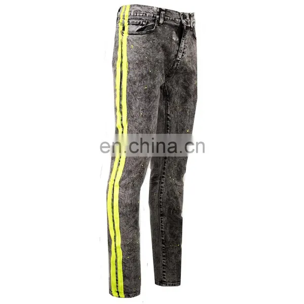 DiZNEW DongGuan Custom Grey Colour Double Side Track Jeans Men photo-2