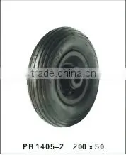 High Quality Pneumatic Rubber Wheel 10x3.50-4 With Red Rim 6202RZ Bearing photo-2
