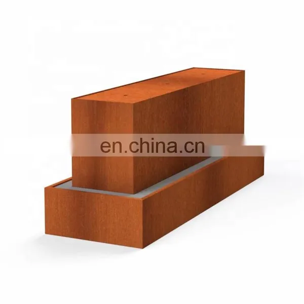 Large Corten Steel Rust Color Outdoor Planter photo-3