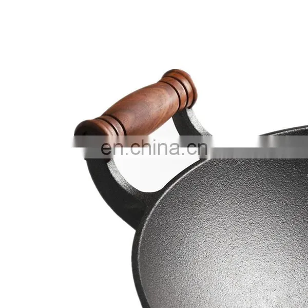 32cm Non-stick Cooking Cast Iron Wok Pan photo-5