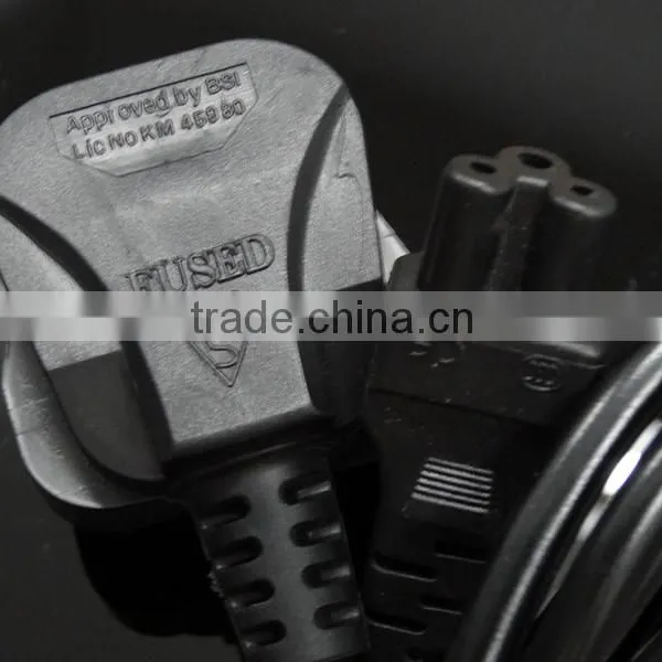 Good After-sales Service British UK Mains Male Plug to IEC C5 Female Socket/3 Prong Mickey Mouse Power Cable 13A (amp) 2m photo-4