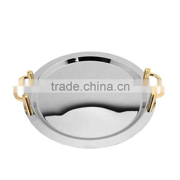 Clearly Mirror Polished Metal Serving Trays Wholesale Mirror Serving Tray With Round+rectangle+oval Shap photo-4