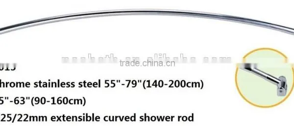 Shower Curtain Pole Stainless Steel Shower Rod photo-2