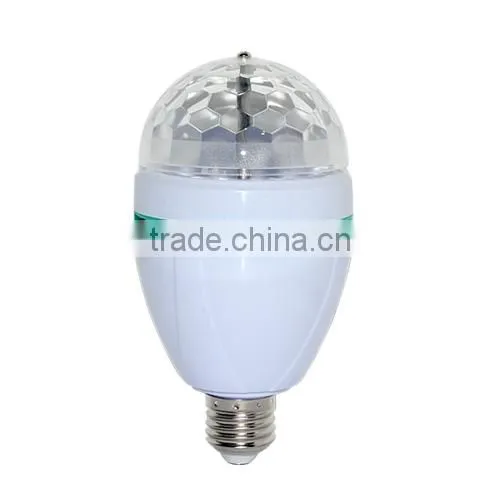 NEW Style RGB Full Color E27 3W AC 110V 220V LED Bulb Crystal Auto Rotating Stage Effect DJ Mini Laser Disco Stage Light Lamp photo-3