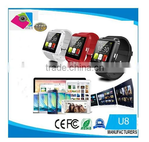 Smart Watch U8 Bluetooth Altimeter Anti-lost 1.5 Inch Wrist Watch U Watch For Smartphones IPhone Android Samsung HTC Cell PhoneS