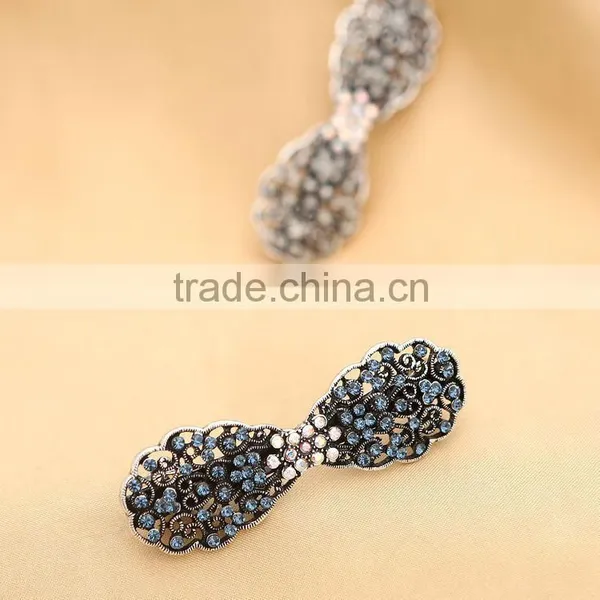 Trendy Hair Barrettes Purple Crystal Rhinestone Bridesmaid Wedding Party Fashion Flower Hair Clip Jewelry photo-5