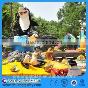 Amusement Park Equipment, Popular Spin Rides, Rotate Amusement Rides, Fight Shark Island, Water Shooting/ Laser Shooting photo-3