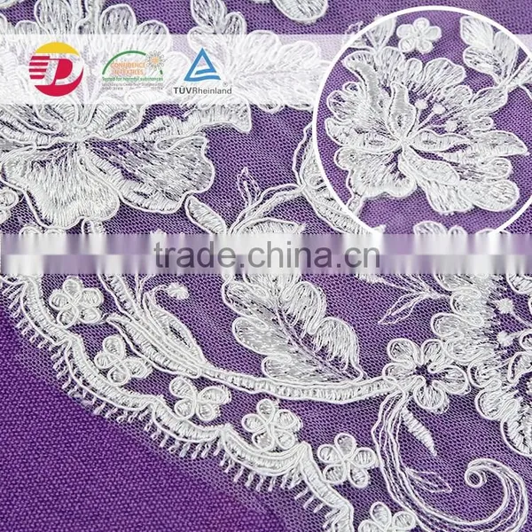 Wholesale Cheap Nylon Cotton 3d Flower Lace Embroidered New York Wholesale Fabric Lace for Dress photo-2