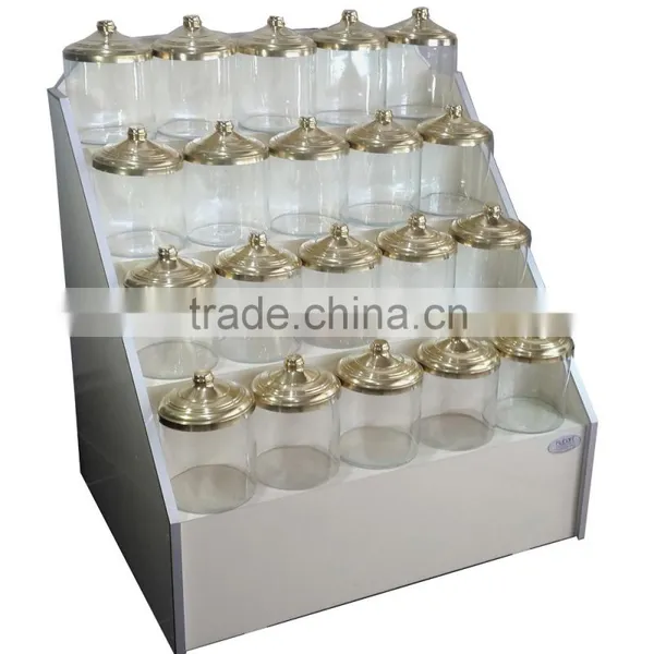 Glass Dragee Jar With Brass Cover, Candy Pot, Spice Jars SK1619 photo-6