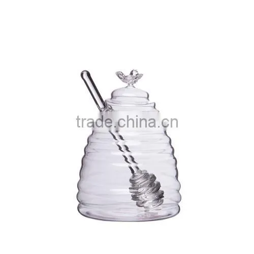 Handmade Glass Honey Jar