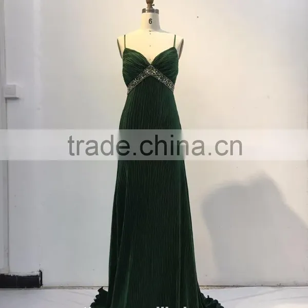 Floor Touching Chaozhou Emerald Green Evening Dress in China photo-2