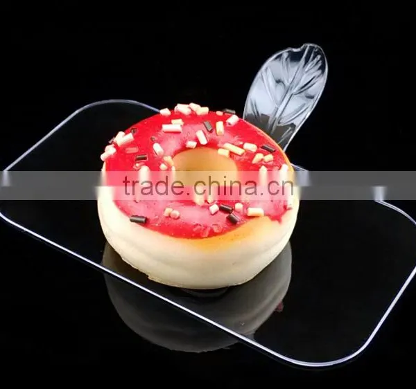 Disposable Plastic Spoon Cake Dessert Candy Round Dish photo-3