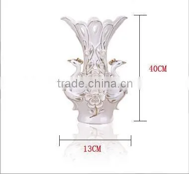 Fashion Gold Outline Peacock White Vases for Wedding Centerpieces photo-6