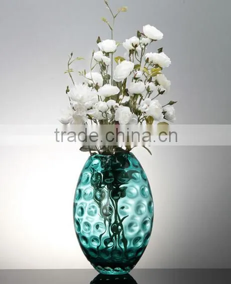 Home Decoration Clear Unique Art Flower Colored Glass Vase photo-5