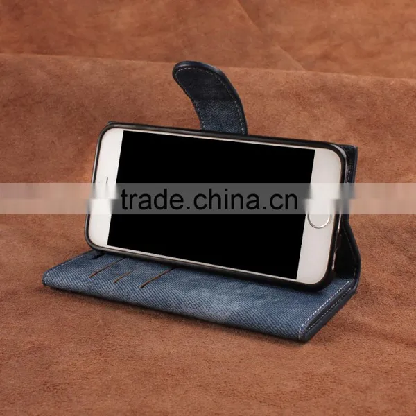 2016 Hot Denim Cell Phone Case With Many Card Slots photo-3