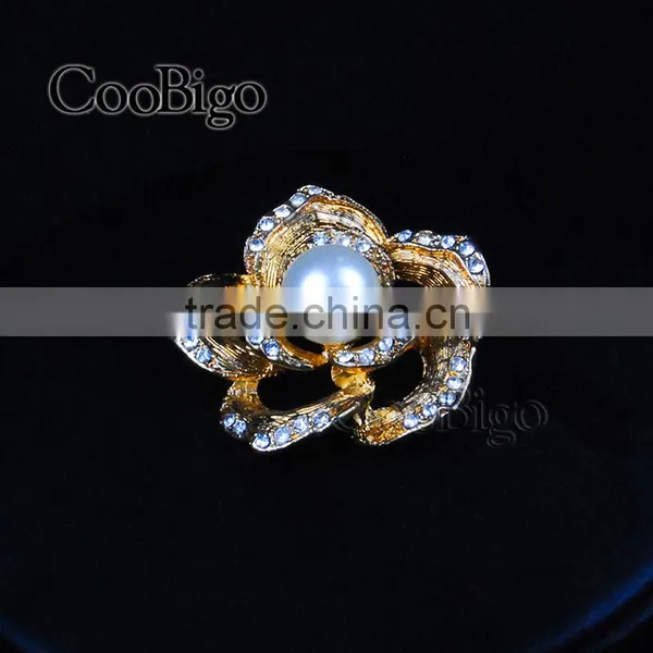 Fashion Jewelry Flower Rhinestone Pearl Brooches Pin Wedding Girl Gift Dresses Hijab Scarf Apparel Accessories photo-4