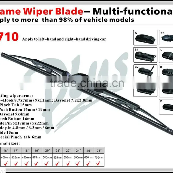 T710 Vision Saver Chrome Streak-free Quiet Smooth Auto Parts Front Windshield Smart 1989 F600 Passenger Driver Wiper Blade photo-2