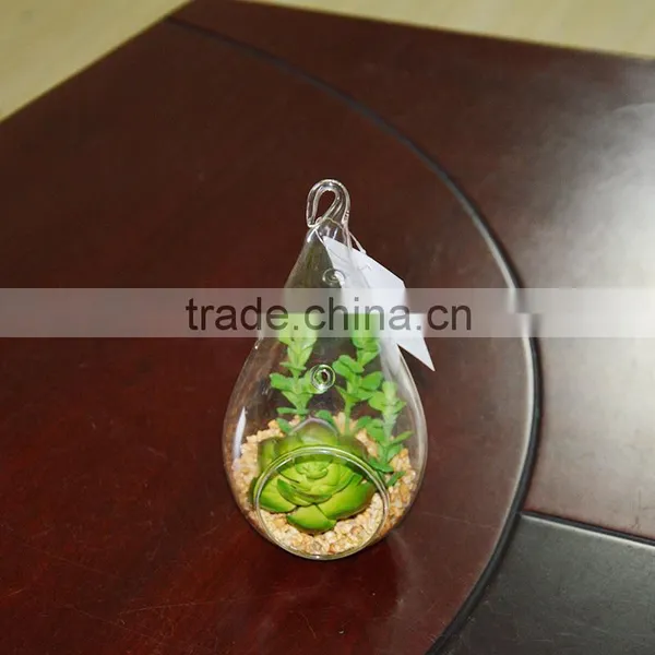 Hanging Glass Terrarium Necklace Decorative Succulent Plants Tropical Plants