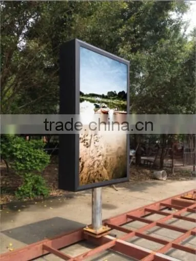 China Lowest Price Aluminum Lamp Post Light Box Lamp Post Signboard With Solar LED Lighting photo-2