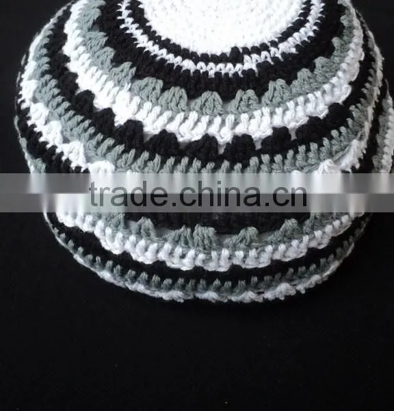 100% Cotton Hand Knitted Crochet Jewish Kipa, Yarmulka,Yarmulkes,Jewish Religious Judaica Skullcap photo-4