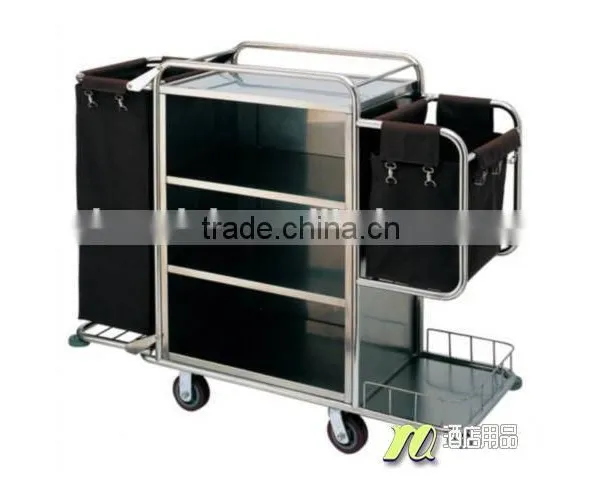 Hotel Clean/housekeeping / Collection Vehicles/ Cloth Grass/ Stainless Steel Service Cart