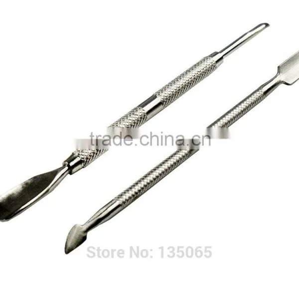 New 2Pcs Nail Art Stainless Steel Pusher Remover Tool Trimmer Set Accessories photo-2