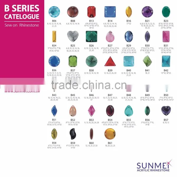 Taiwan Free Sample Sewing Acrylic Flat Back Crystal Rhinestone for Woman Clothes photo-5