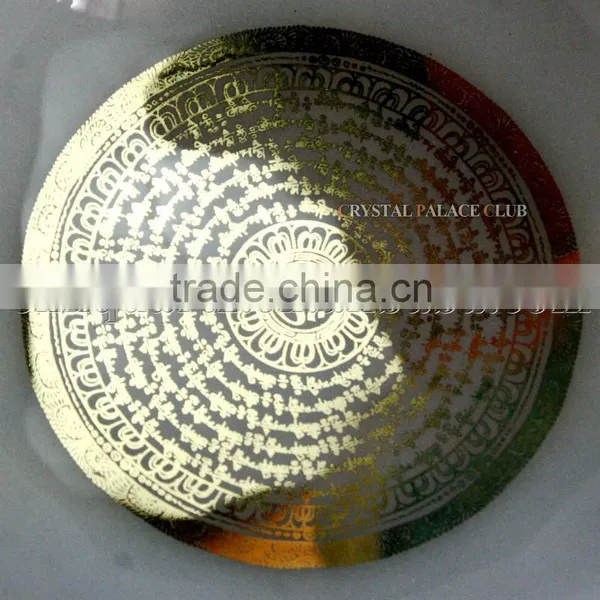 Frosted Quartz Crystal Singing Bowls With Design and Musical Note photo-4