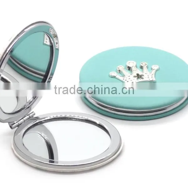 Homestar Customized Crown PU Compact Mirror With Magnet Closure With Compact Miror photo-4
