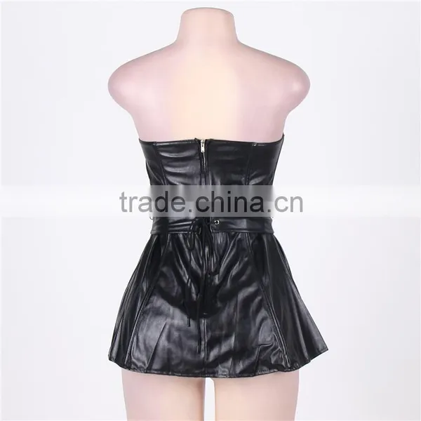 Fashionable Top Quality Corset Latex Leather Corset Corset Lingerie photo-4