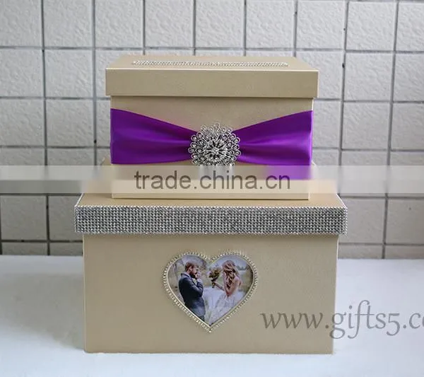 Elegant Wedding Gift Card Box in Handmade photo-2