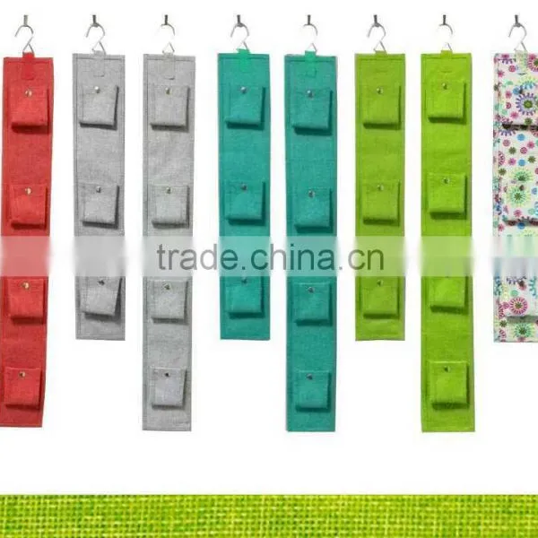 Like-linen Fabric Hanging Handbag ,storage Basket
