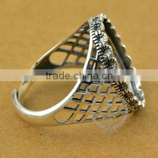 15*20mm 925 Sterling Silver Antiqued Silver Vintage Style Oval Bezel Ring Base Blank Supplies DIY Findings 1223067 photo-4
